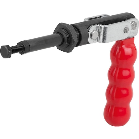 Kipp Push-Pull Clamp Standard Steel, Without Mounting Bracket, Comp:Plastic, Comp:Red K1440.03500
